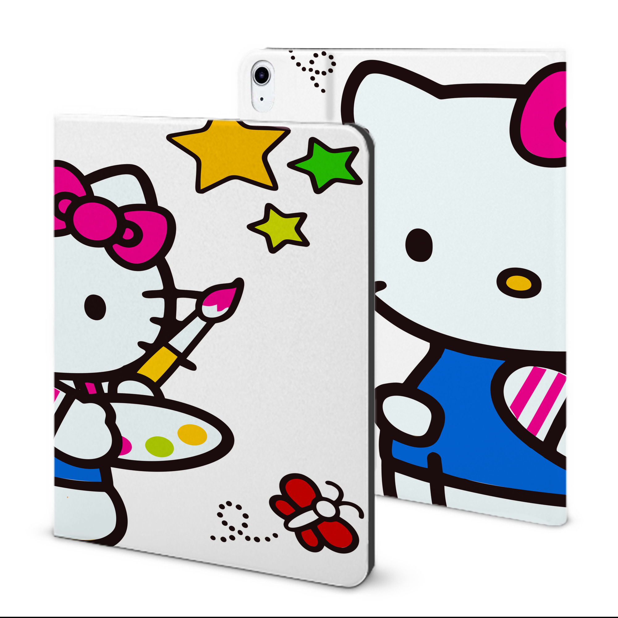 （画像用） Hello Kitty ハローキティ IPad ケース ブック型 PUレザー TPU 耐衝撃 軽量 薄型 ペン収納なし 全面保護 IPad 各モデル対応